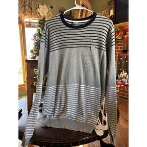 Vintage Men’s Long Sleeve Pullover Sweater XL KNIT CREWNECK STRIPED